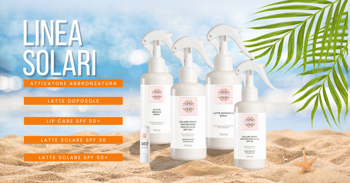 Scopri la linea solari 2025 di Istituto Skyn: solari naturali made in Italy con ingredienti biologici, SPF 30 e 50+, doposole lenitivo e attivatore abbronzatura. Proteggi e illumina la tua pelle!