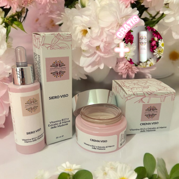 Mini Kit B12 ed Estratto di Manna delle Madonie – Siero Viso, Crema Viso + Lip Care Omaggio - ISTITUTO SKYN
