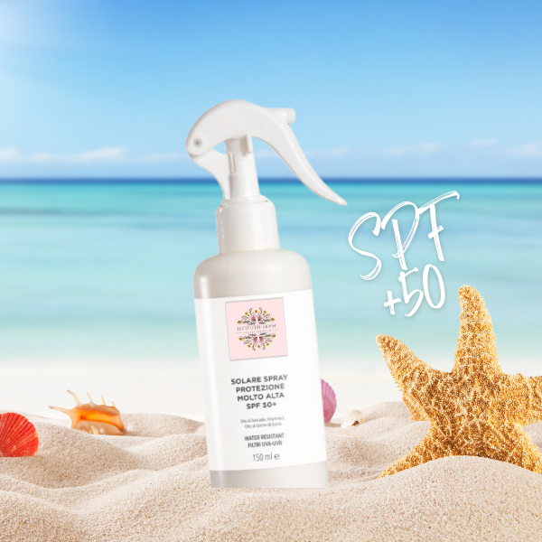 Ideale per pelli chiare o giornate intense. SPF 50+ contro UVA/UVB, con Olio di Avocado e Vitamina E. Protezione efficace, formula leggera e resistente all’acqua.