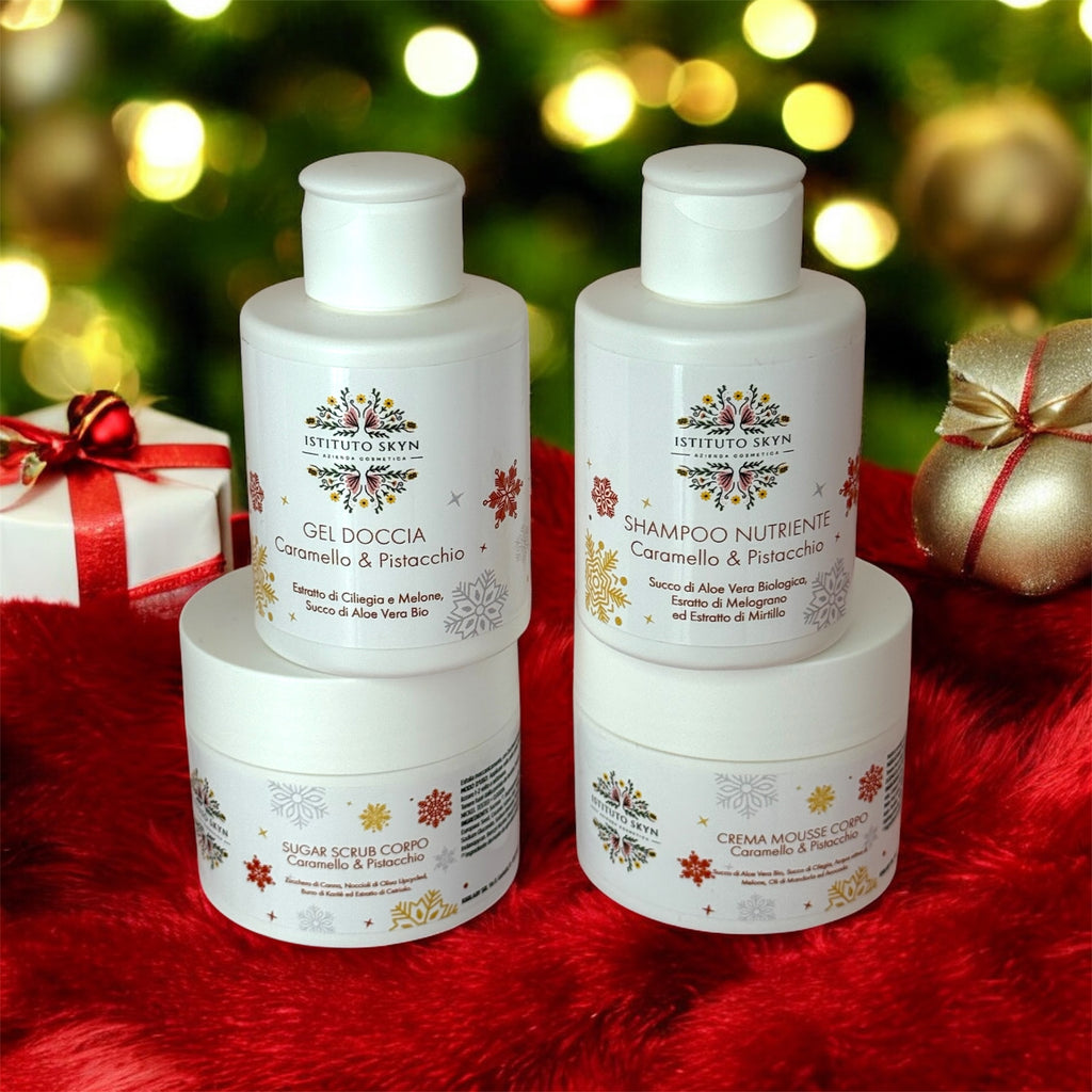 Box Corpo Caramello & Pistacchio – Edizione Natalizia (4 pezzi)