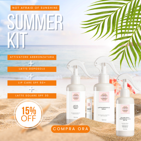 Scopri il Summer Kit Istituto Skyn: solari SPF 30, doposole e lip care SPF 50+. Protezione e abbronzatura perfetta con il 15% di sconto!